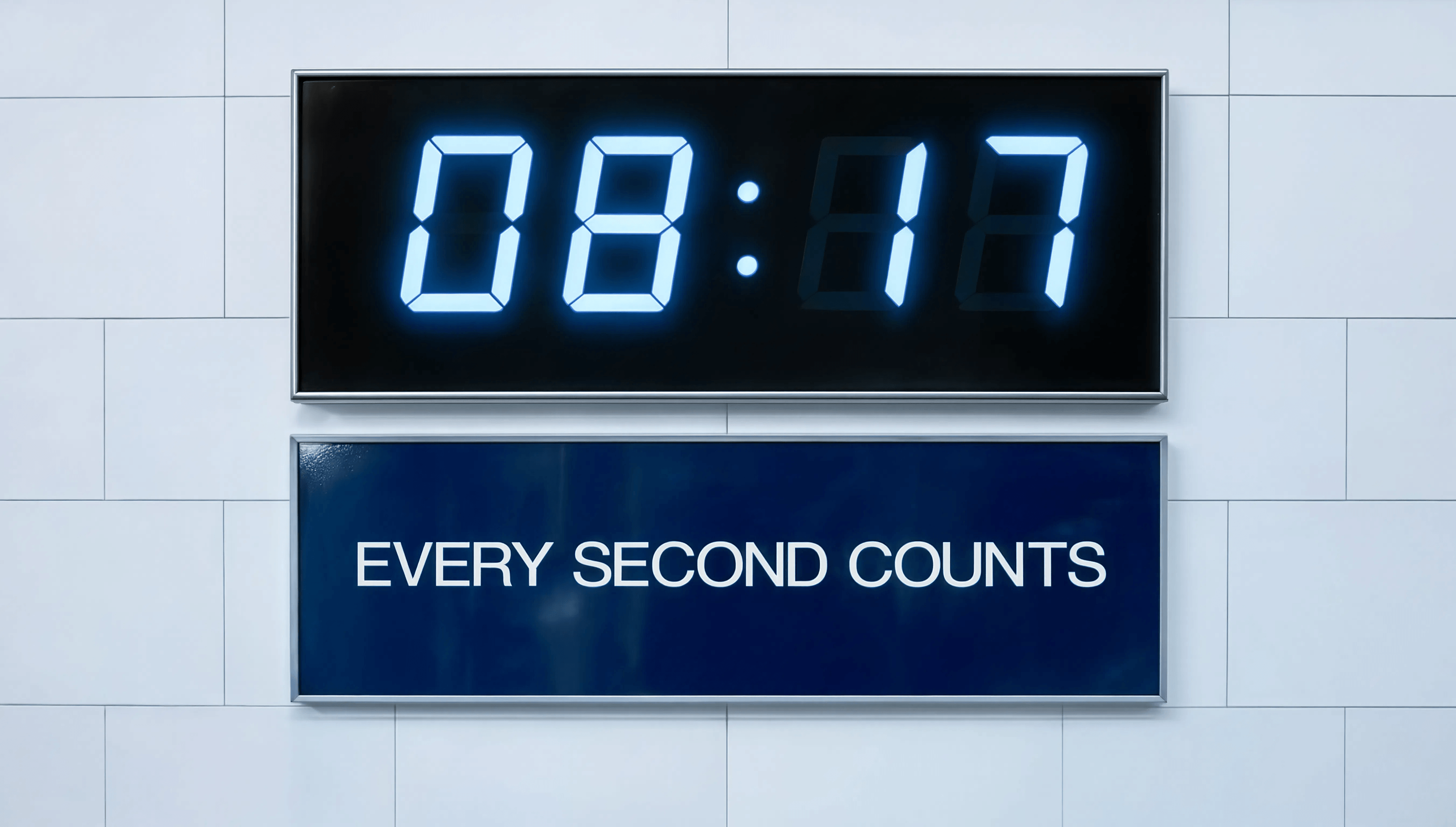 Every Second Counts sign from The Bear